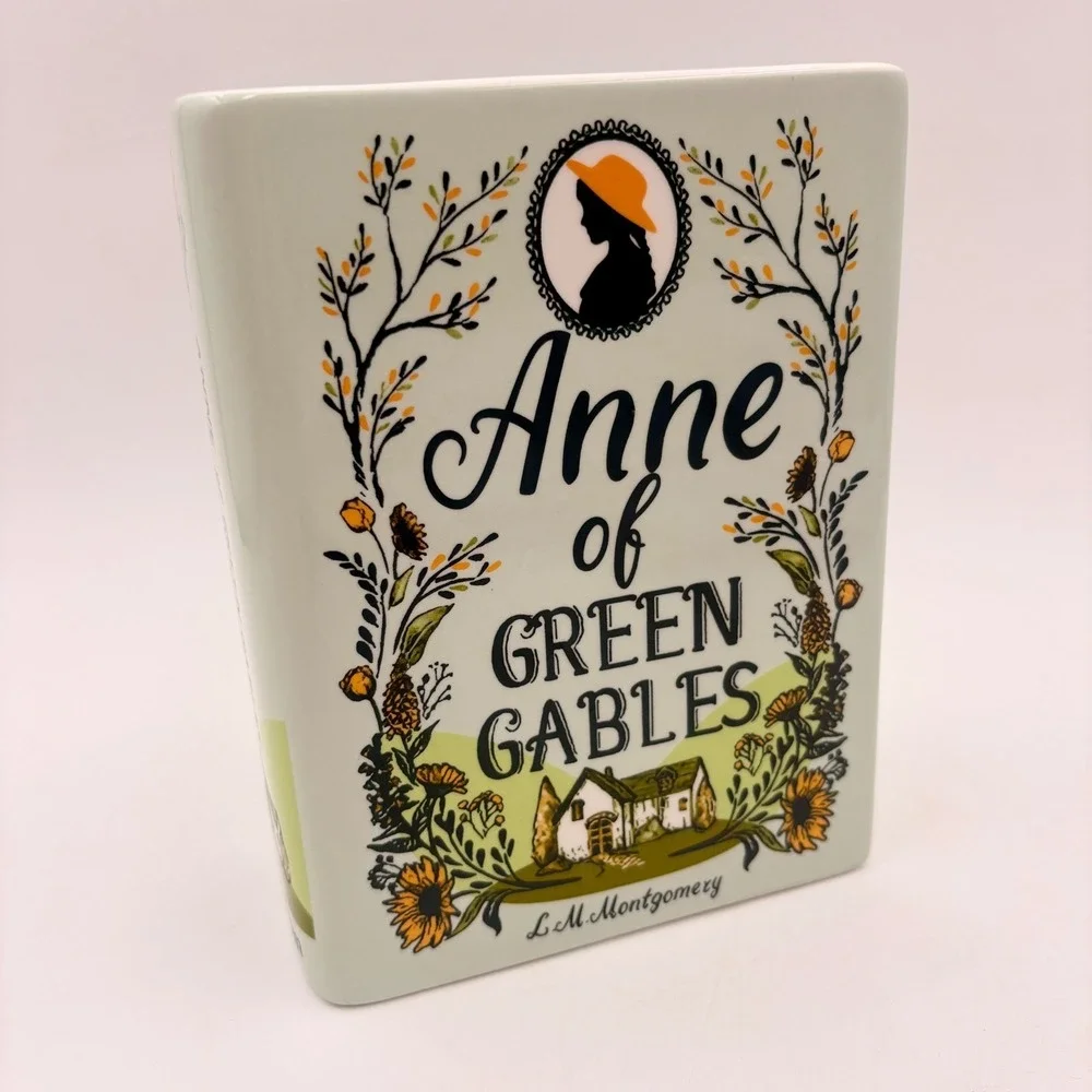 Biblio‎ Bloom Anne of Green Gables Ceramic Book Vase L.M. Montgomery Green Decor